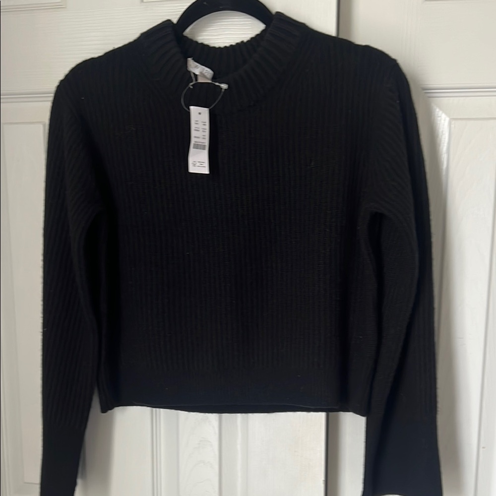 NWT J Crew Ribbed cashmere cropped crewneck sweater